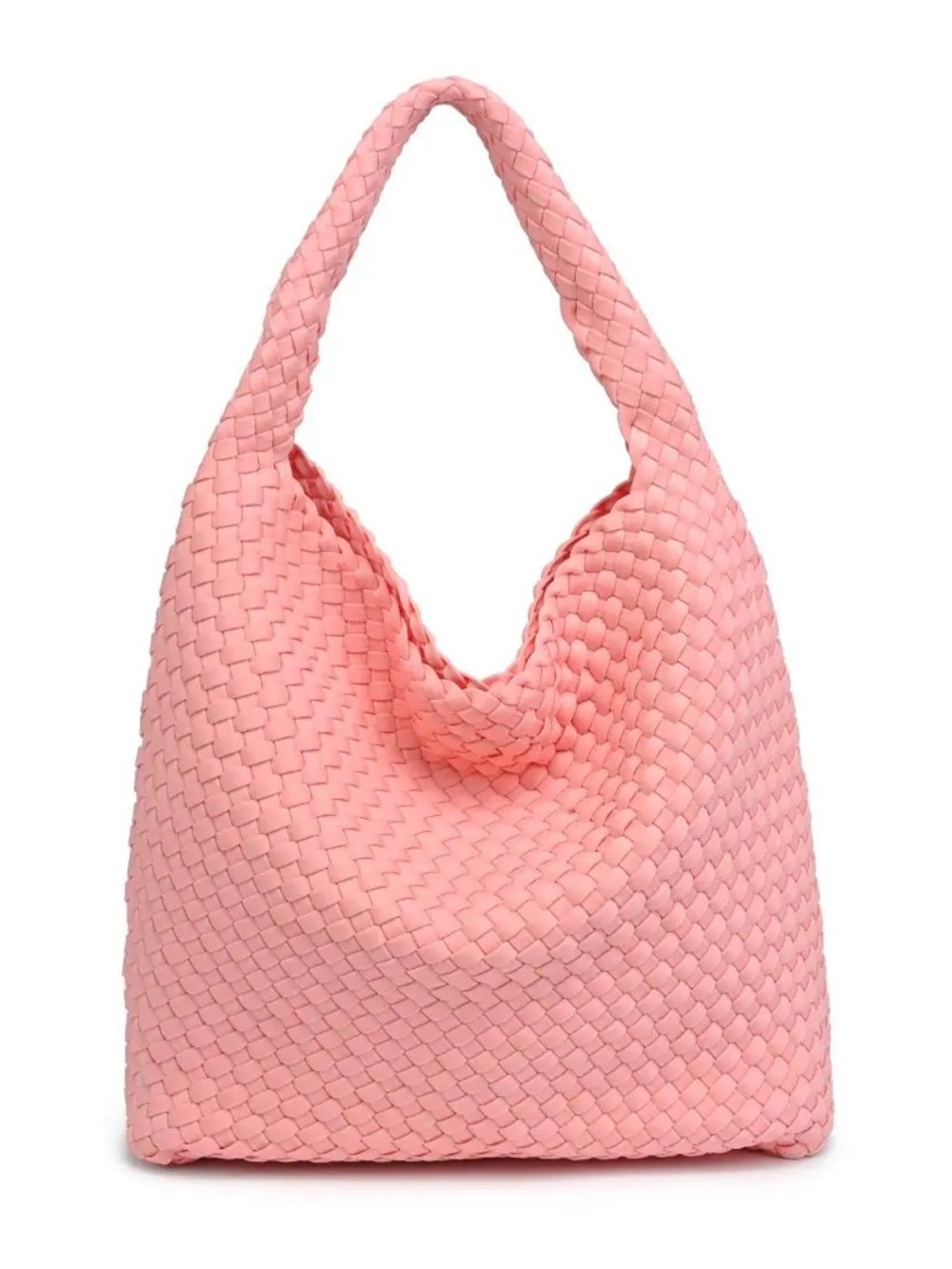 Sol and Selene Pink Woven Hobo Bag with Matching Pouch - Picture 9 of 12